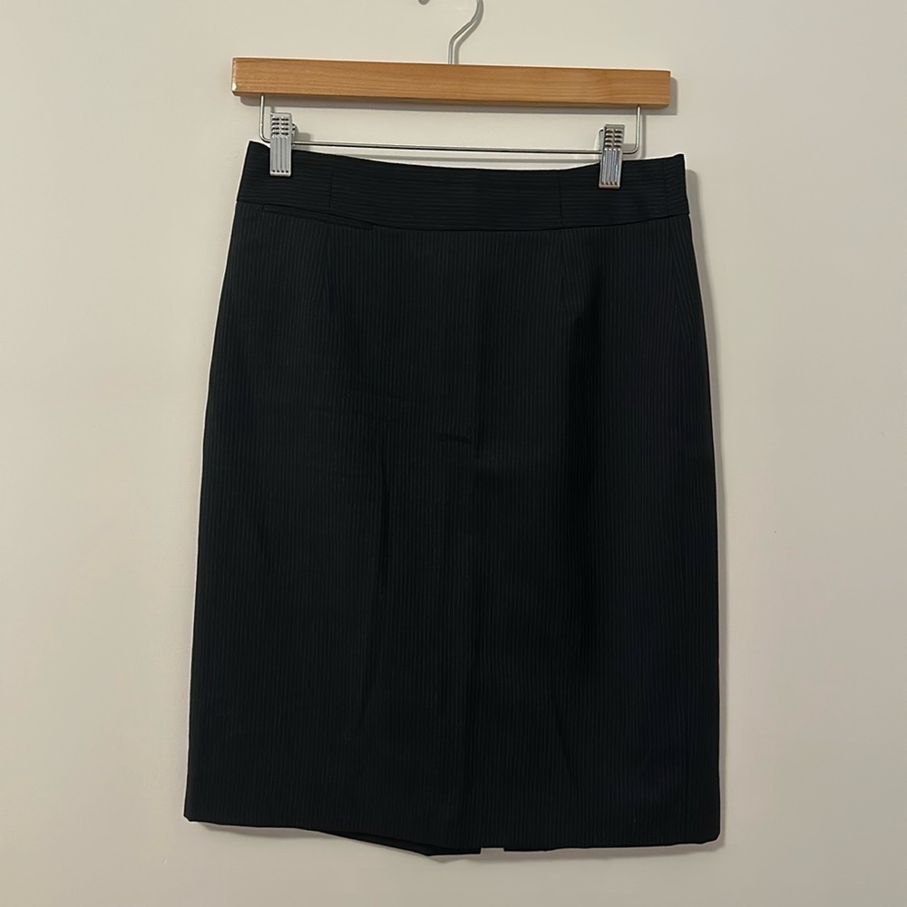 J.Crew black pinstripe work skirt